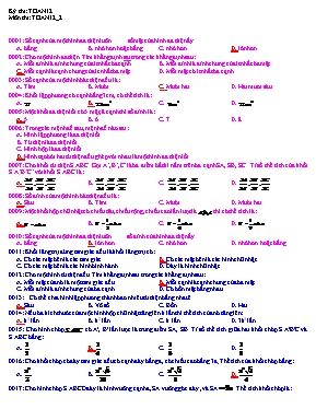 Đề kiểm tra 1 tiết chương 1 - Môn Hình học 12